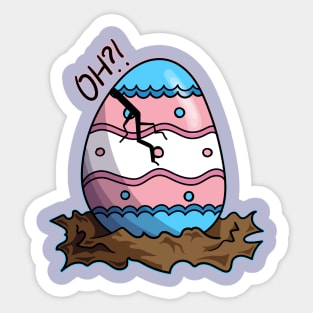 Cute Transgender Flag Hatching Easter Egg Sticker